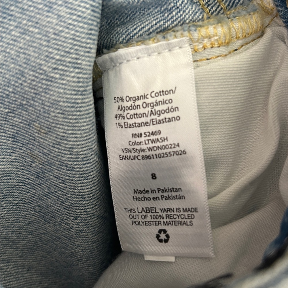 Free Assembly Woman’s Sz 8 denim jeans super high rise straight w/distressing - Picture 9 of 9